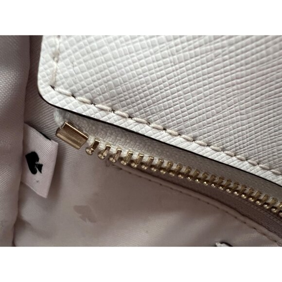 Kate Spade New York Wicker & White Leather Small Satchel Crossbody Bag - Picture 12 of 14